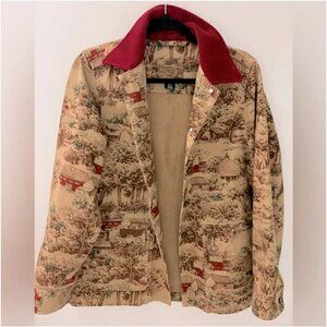Lauren RL Barn Tapestry Denim Jacket Small